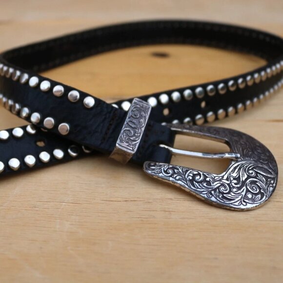 Black Leather Belt Another line inc Womens - Picture 5 of 12